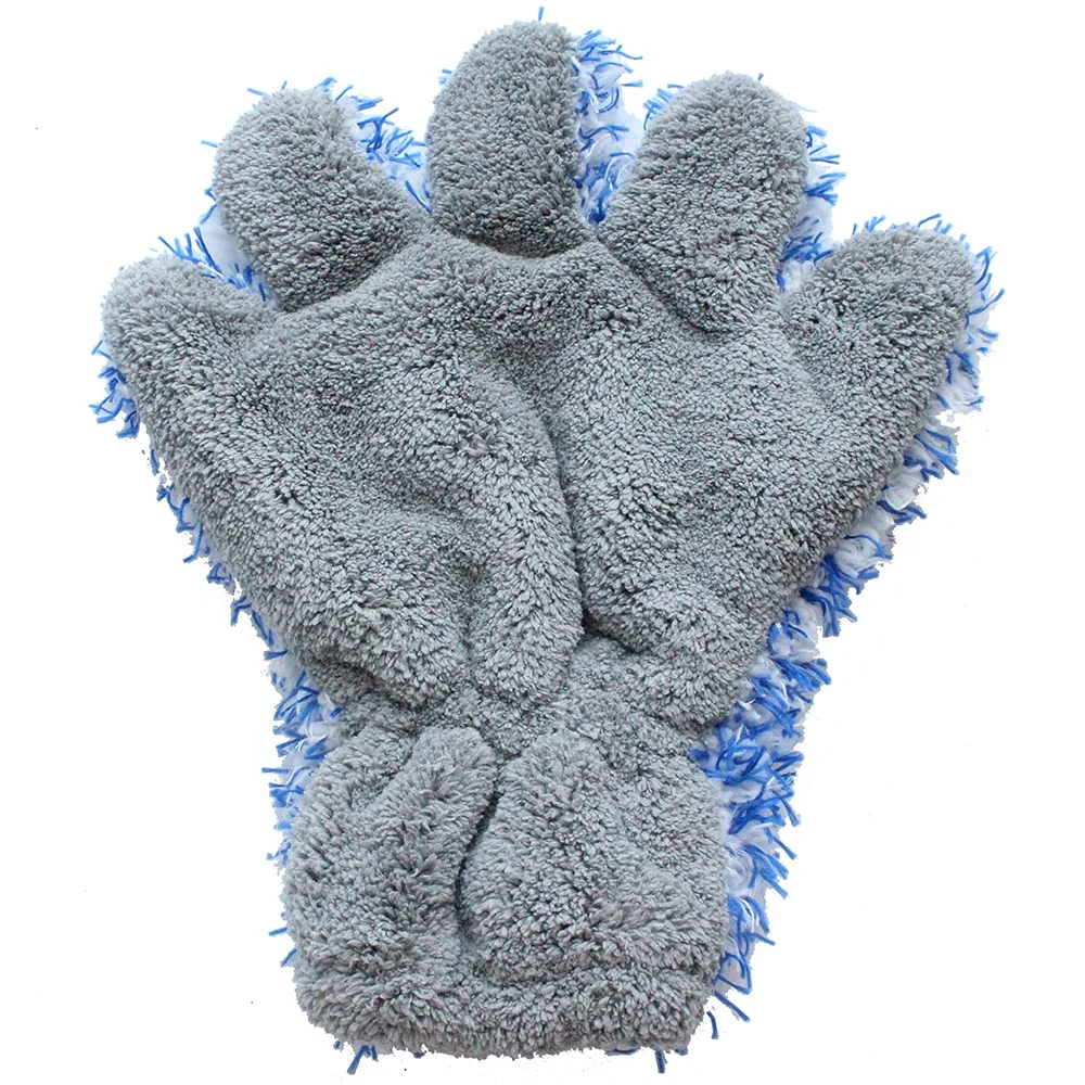 ShineOpen Microfiber Car Wheel Mitt Glove Five Finger Microfiber Fleece Mitt For Car Detailing Washing Cleaning