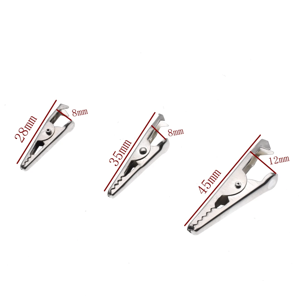 28MM 35MM 45MM Black Red Soft Plastic Coated Testing Probe Mini Alligator Test Clips