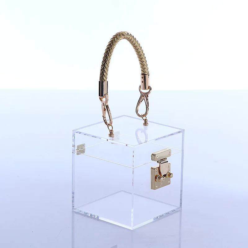 12x12 Metal Acrylic Wedding Annual Party Birthday Favor Gift Display Box Christmas Bridesmaid Business Storage Boxes with Handle