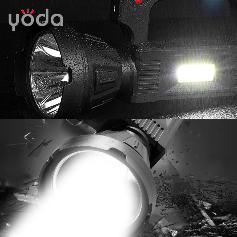 ABS PS 50 meters range USB rechargeable cheap plastic cob led searchlight