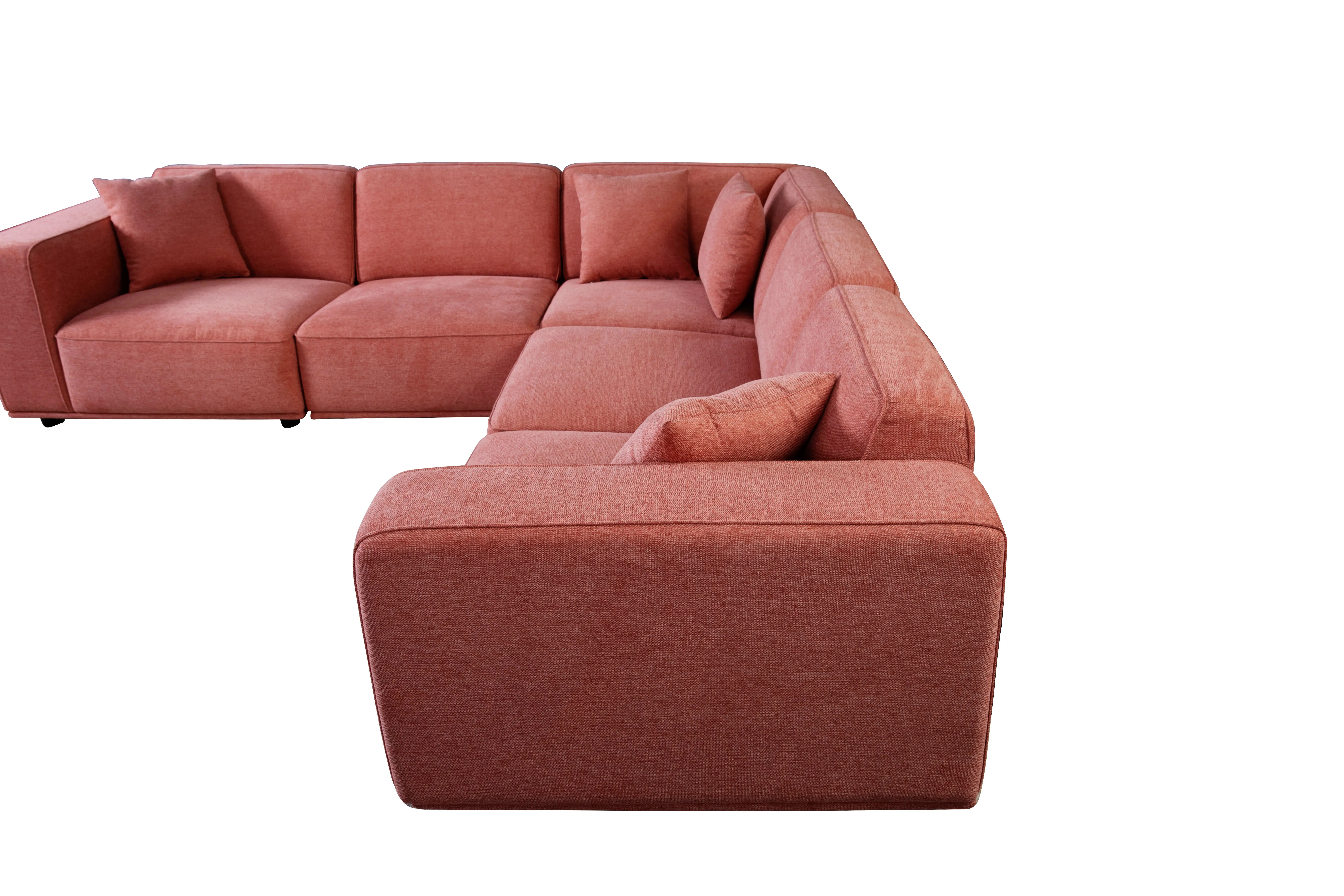 hot sale 5 seater design living room corner soft upholstery modern fabric sofa for home