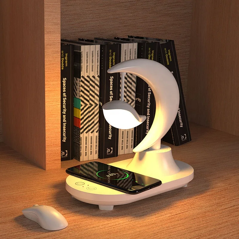 Decorative music speaker cordless rechargeable RGB table touch led desk lamp smart home light with wireless charger table light