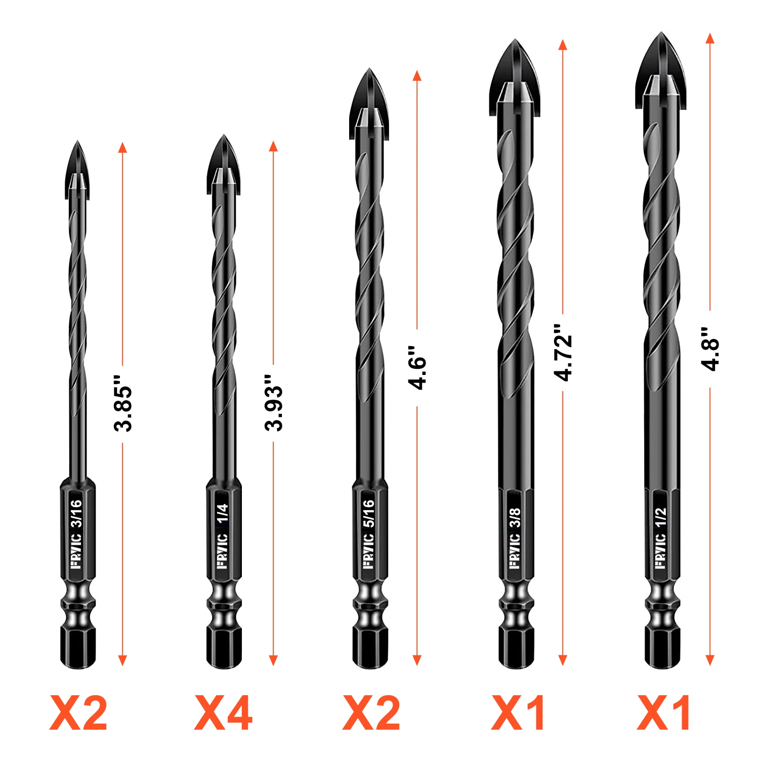 Hex shank Triangular handle multifunction drill bits for ceramic tile, glass, brick wall, wood diamond hole saw