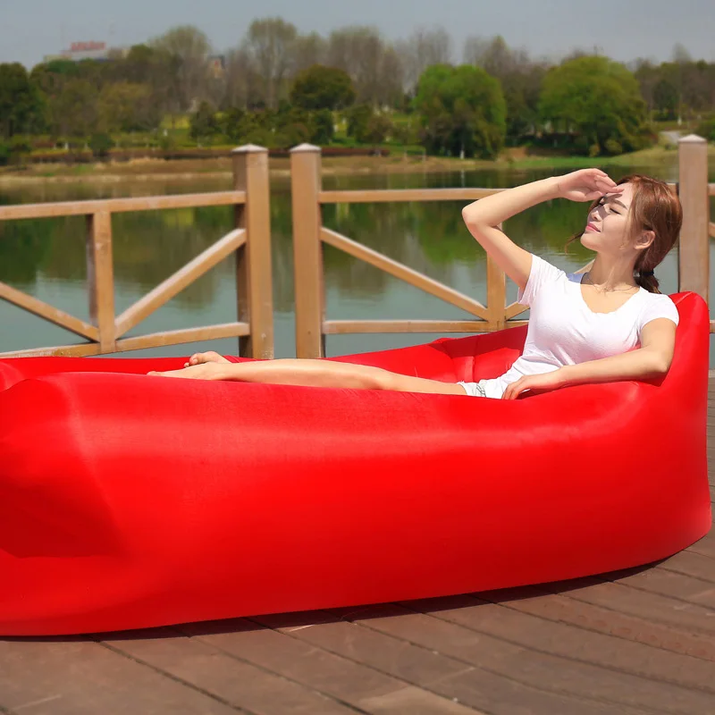 
camping outdoor lazy bed portable inflatable air sofa for beach pool backyard 