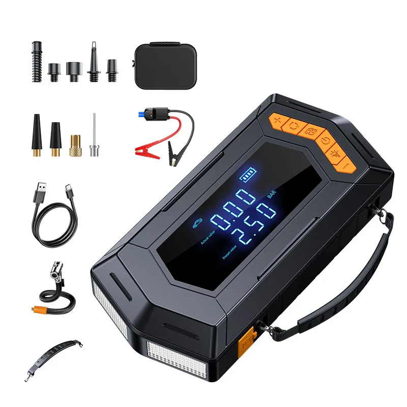New 12000mah Powerful Jump Starter Big Capacity 2000A Peak Current for Car Battery Booster Starter Qutdoor Car Emergency Tools