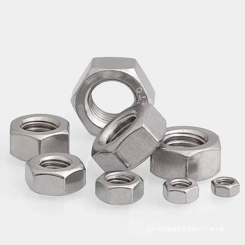 Customised Inch Metric M3 M4 M5 M6 M8 M10 M12 Stainless Steel Hex Nuts