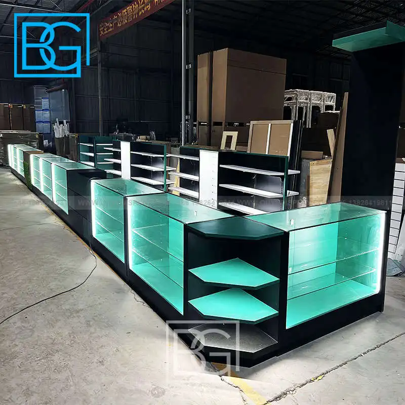 Manufacturer Phone Accessories Shop Design Display Showcase Shop Counter Store Display With Cigar And Piped Store