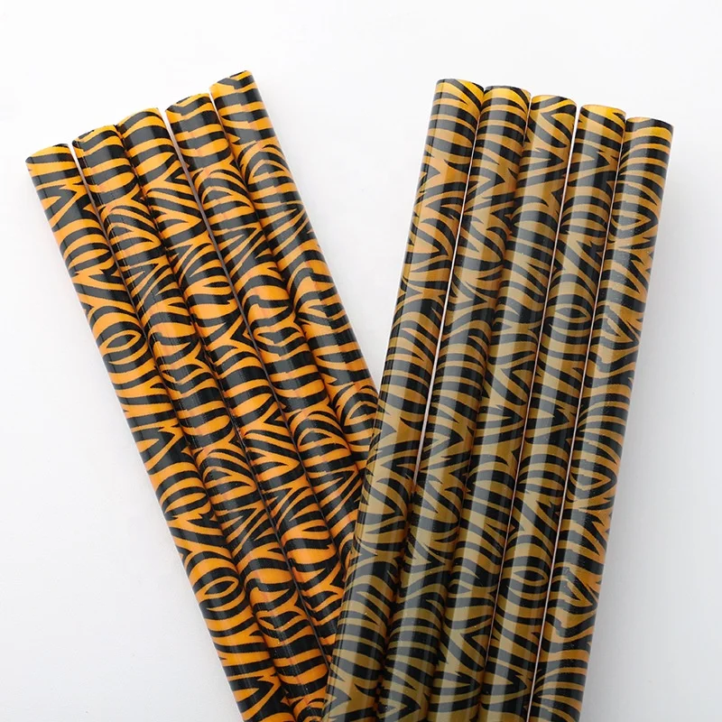 Пользовательский логотип, оптовая продажа, печать, питьевой Подсолнух, полипропиленовые жесткие пластиковые трубочки с принтом лапы животных, коровы, животных, трубочки для тумблера