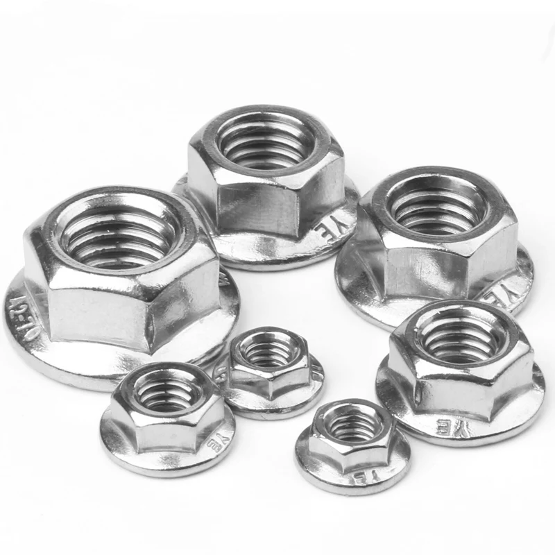 Custom Hex Flange Nut Hexagon Nut/Flange Nut/Serrated Spinlock with Toothed Anti-Skid Flange Nut DIN6923 2205 2507 S32760