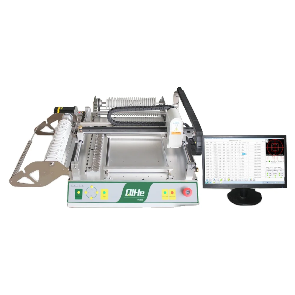 Automatic QIHE 2 Heads TVM802BX SMD Chip Mounter Desktop Pick and Place Machine