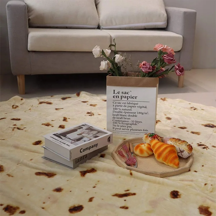 High quality flannel blanket mexican burritos 60in blanket print pizza blanket for adults