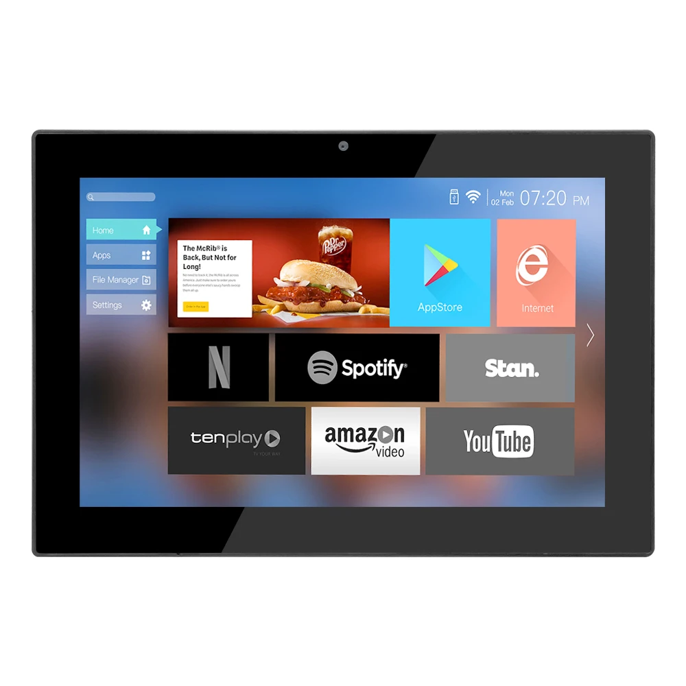 Professional 10 inch wall mount capacitive touch IPS screen POE NFC quad core android tablets & presentation equipment