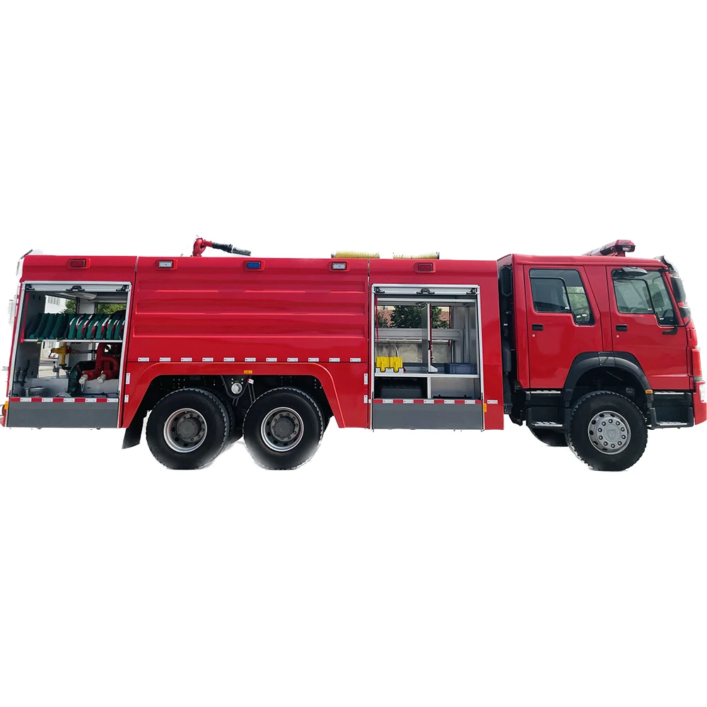 HOWO Sinotruck Heavy Duty  Water And Foam Tank Fire Fighting Truck Emergency Vehicle