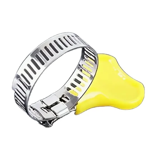 Small American Style Iron Metal Handle Hose Clamp Yellow Plastic Handle Hose Clamp Stainless Steel Hose Clamp