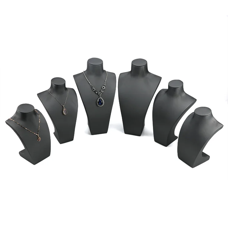 Custom PU Human Necklace Portrait Bust Jewelry Fashion Mannequin Display stands