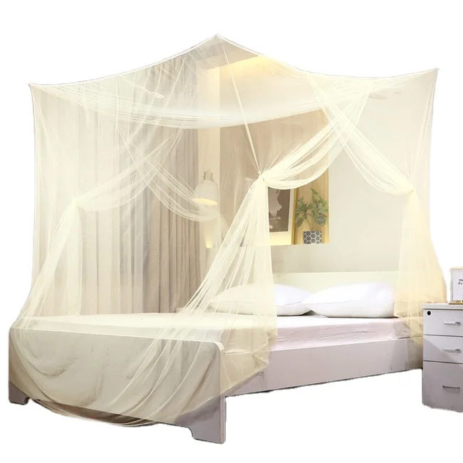 Кремовая прямоугольная москитная сетка на две двери, большие москитные сетки