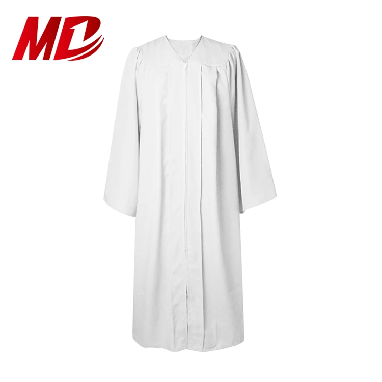 Custom Cheap White Matte Graduation Gown for Sale