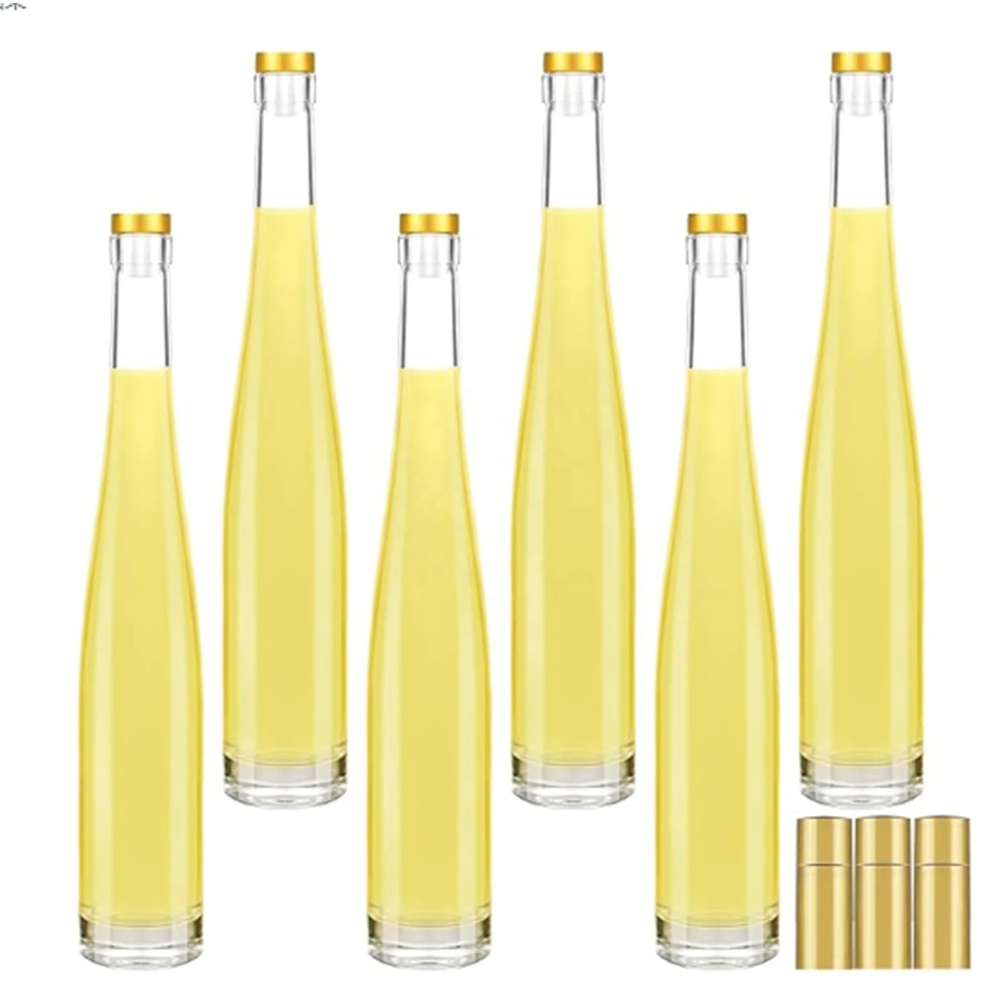 Wholesale 375ml long neck clear Spirit bottle factory directly wholesale cheap glass bottles with cork