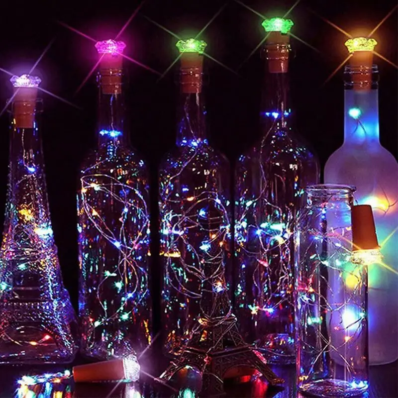 
Solar Led Wine Bottle Light Birthday Party String Lamp Outdoor Home Garden Party Copper Wire Decoration Waterproof Lights 