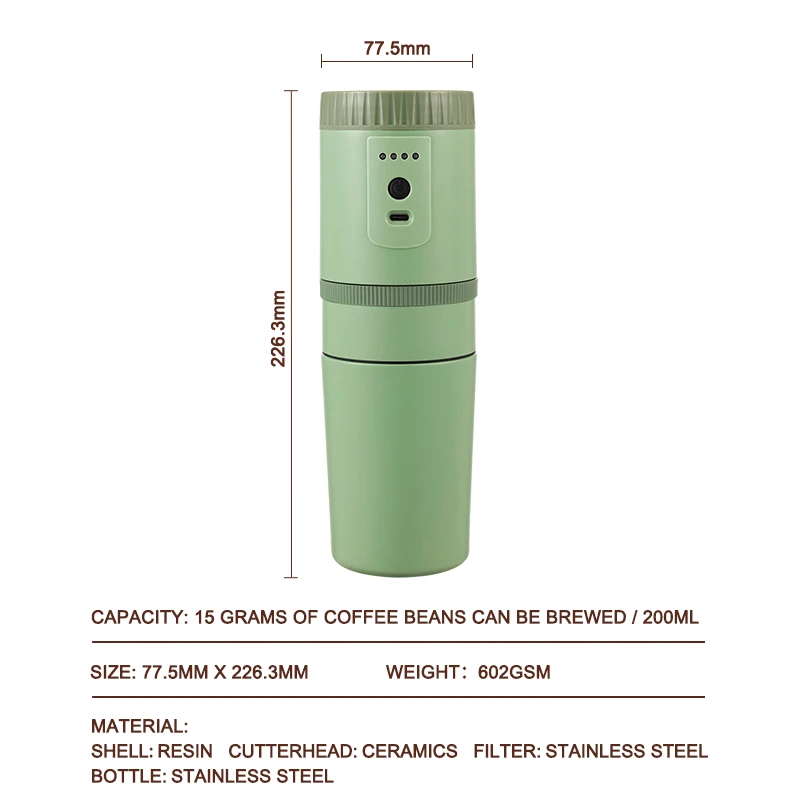 best coffee grinder for powder or capsule electric coffee maker with usb charging portable espresso coffee machine