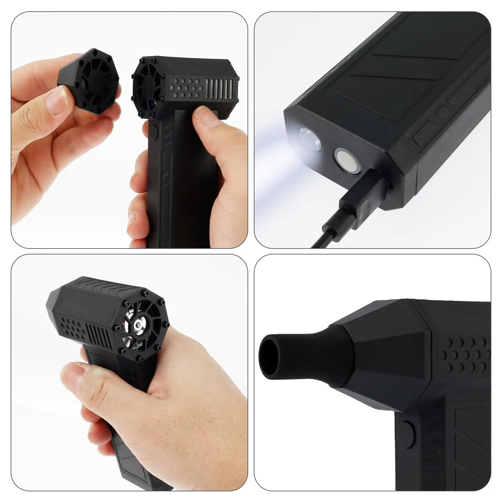 Electric Turbo Violent Jet Fan 4000mah Power Battery with Flashlight x3 violent blower mini turbo jet fan handheld for car