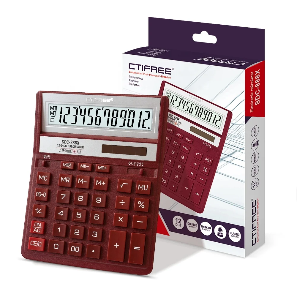 12 16 Digit Factory Supply Original Dual Power Office Stationery ESD Calculator Real Solar Energy Calculadora Desktop