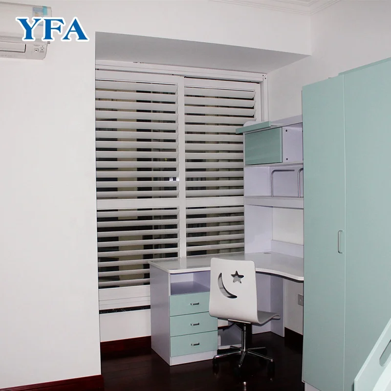 Aluminium Plantation Fixed Sun Shutters Louvre Blade Window Shutters