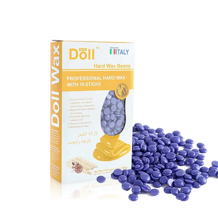 500g Hot Sell lavender Depilatory block post parafin Hard Wax Beans Body Hair Removal