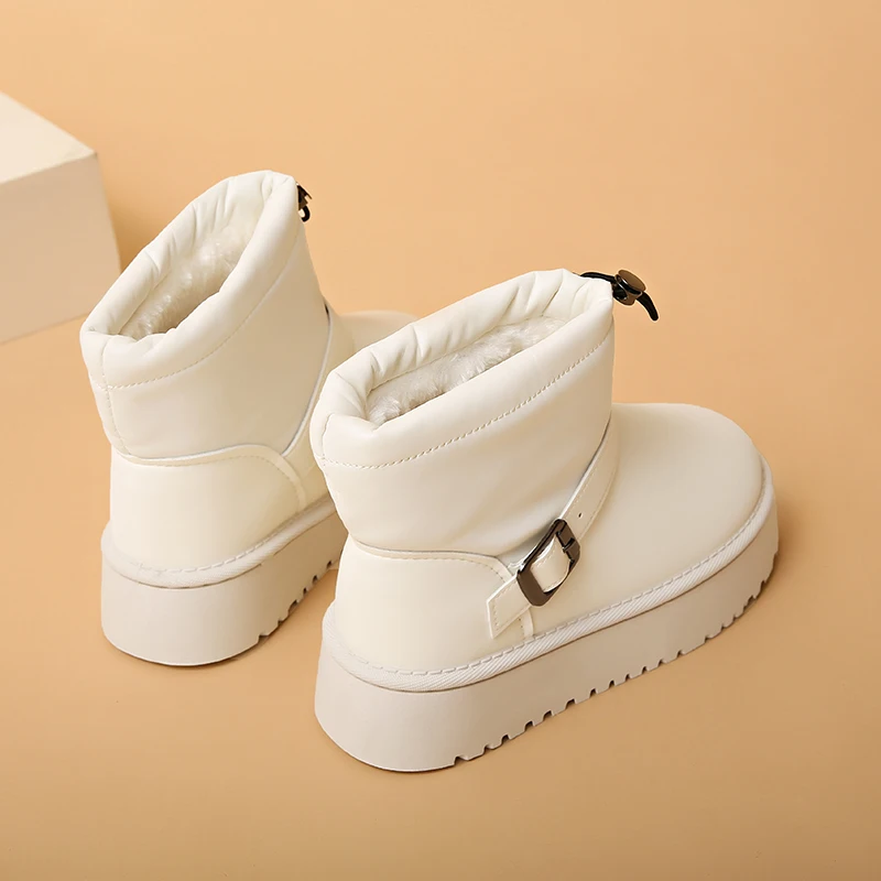 New High Quality Thick-soled Mid-calf Wear-resistant Cotton-padded Shoes Footwear Outdoor Warm Comfortable Snow Boots Women