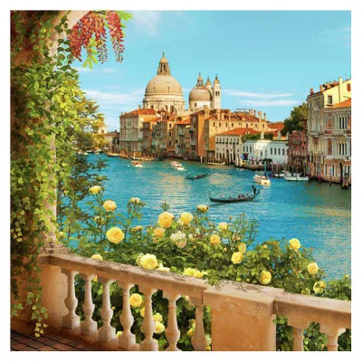 New style 5D city lakes landscape diamond painting Oil painting for living room bedroom home decoration painting