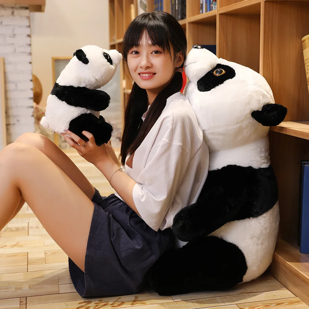 Yangzhou factory customization hot sale large size fashion lovable plush panda doll bolster with sitting posture
