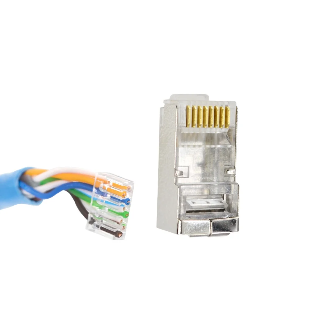 Gold Plated Ethernet Cable Shielded Rj 45 Modular 8p8c Network Male Connector Rj45 Modular Plug For Ftp Stp