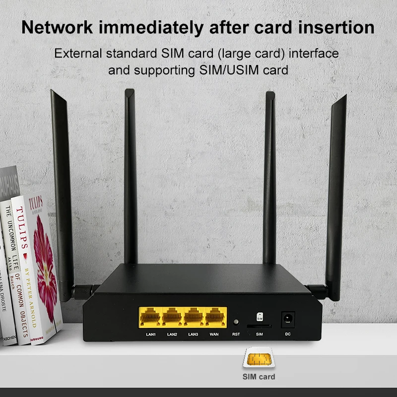 OEM brand cheap metal housing 2 external detachable 4g antennas 4g lte wireless wifi sim card router