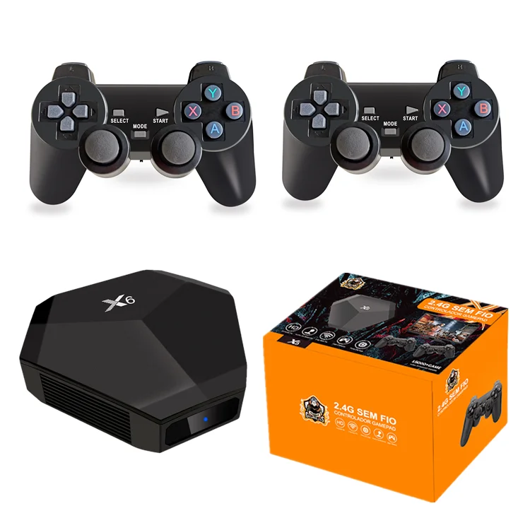 M8 X6 TV Game BOX Gaming Console 64GB 2.4G Wireless Built-in 15000 Games For PS1 HD 4K TV Retro Video Game Consoles With Gamepad