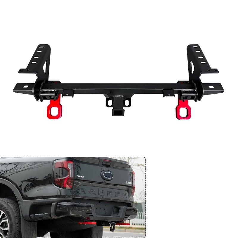 Для Ford Ranger T9 2023 2024 4x4 D-кольцевая Скоба заднего прицепа с красным крюком аксессуары для спасения