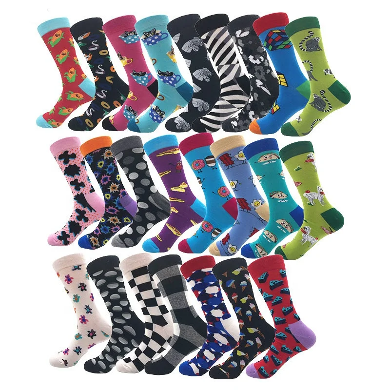Factory Custom Fashion Breathable Mens Cotton Crew Dress Socks