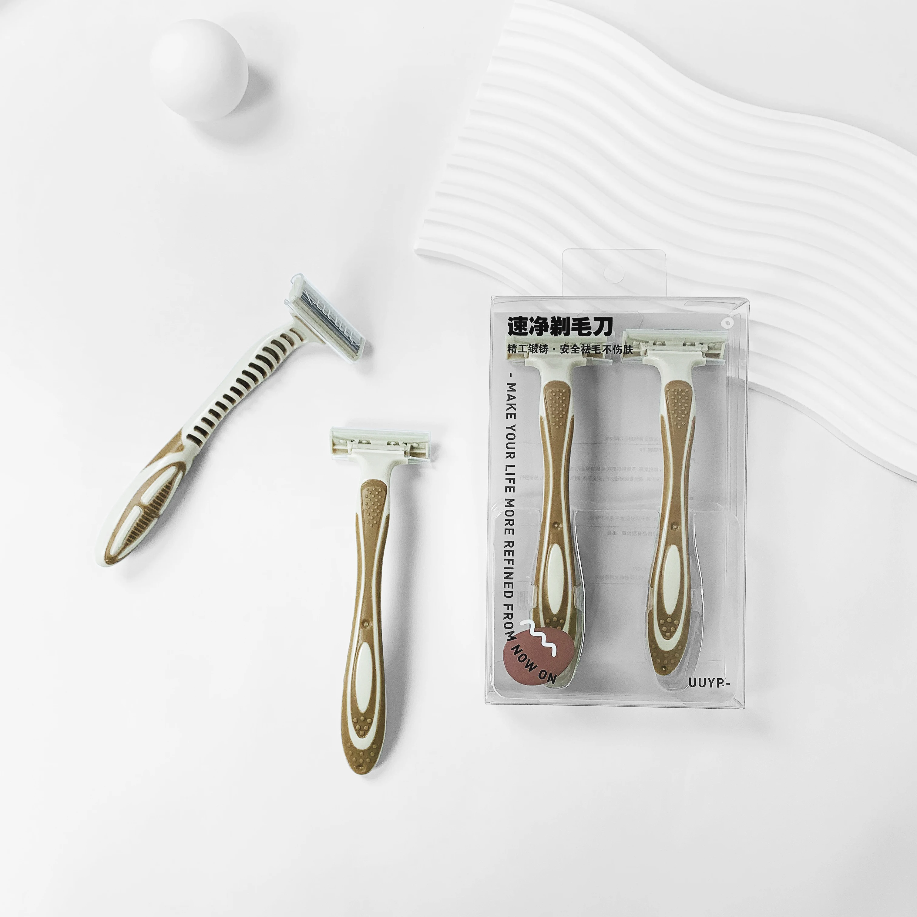 Private Label Beauty Products Women Shaving Razor Safety Sharp Razor 2Pcs Manual Shaving Knife