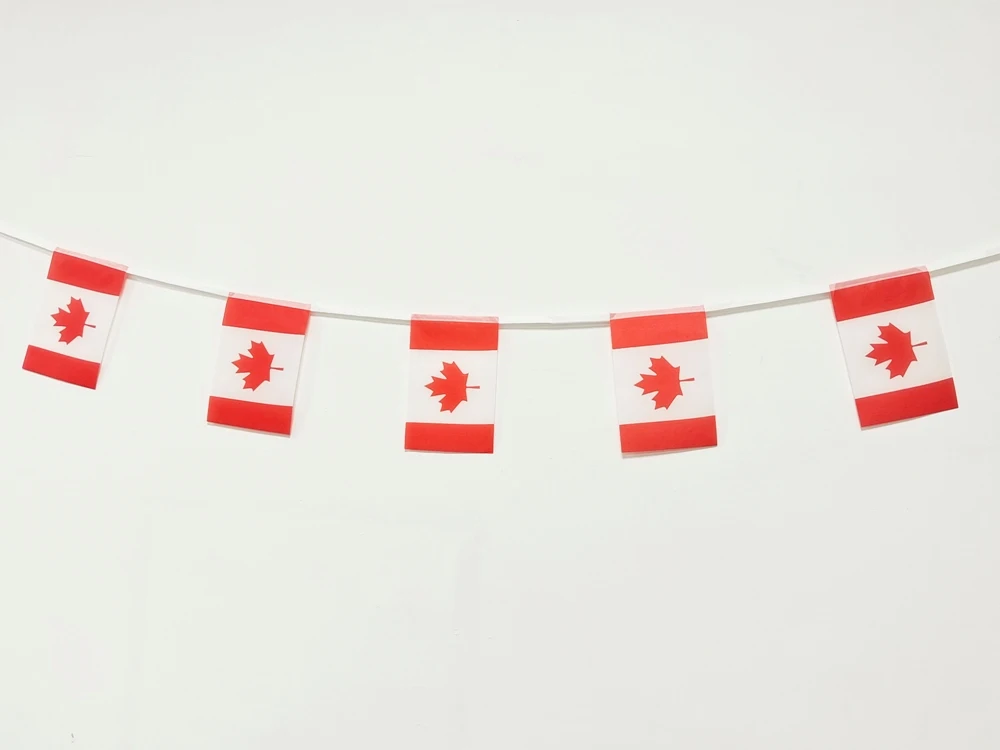 Football Game String Flag Customizable 21*14cm 32pcs/string 10m Canada National Country Buntting Flag Canada String Flags