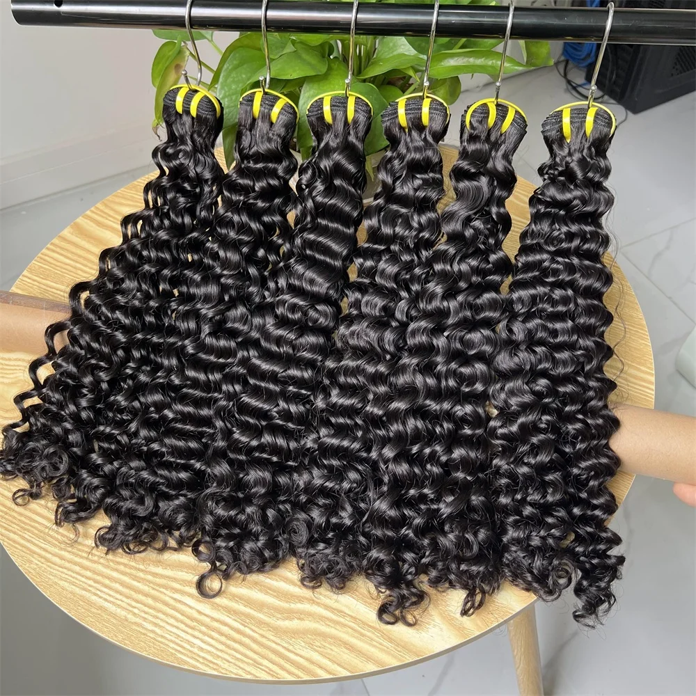 Cheveux Raw Vitenamese Hair Bundles Humain Hair Super Double Drawn 100% Unprocessed Brazilian Deep Curly Hair Bundles