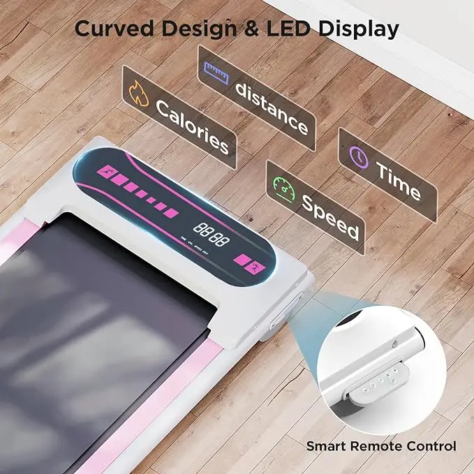 Under Desk Treadmill, Walking Pad Treadmill fitness home gym Electric Small Treadmills Compact  Machine PINK