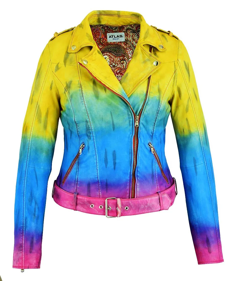 Кожаная куртка-высокое качество Ykk блестящие серебряные аксессуары-Натуральная овечья кожа для женщин летние Карманы OEM образец обслуживания