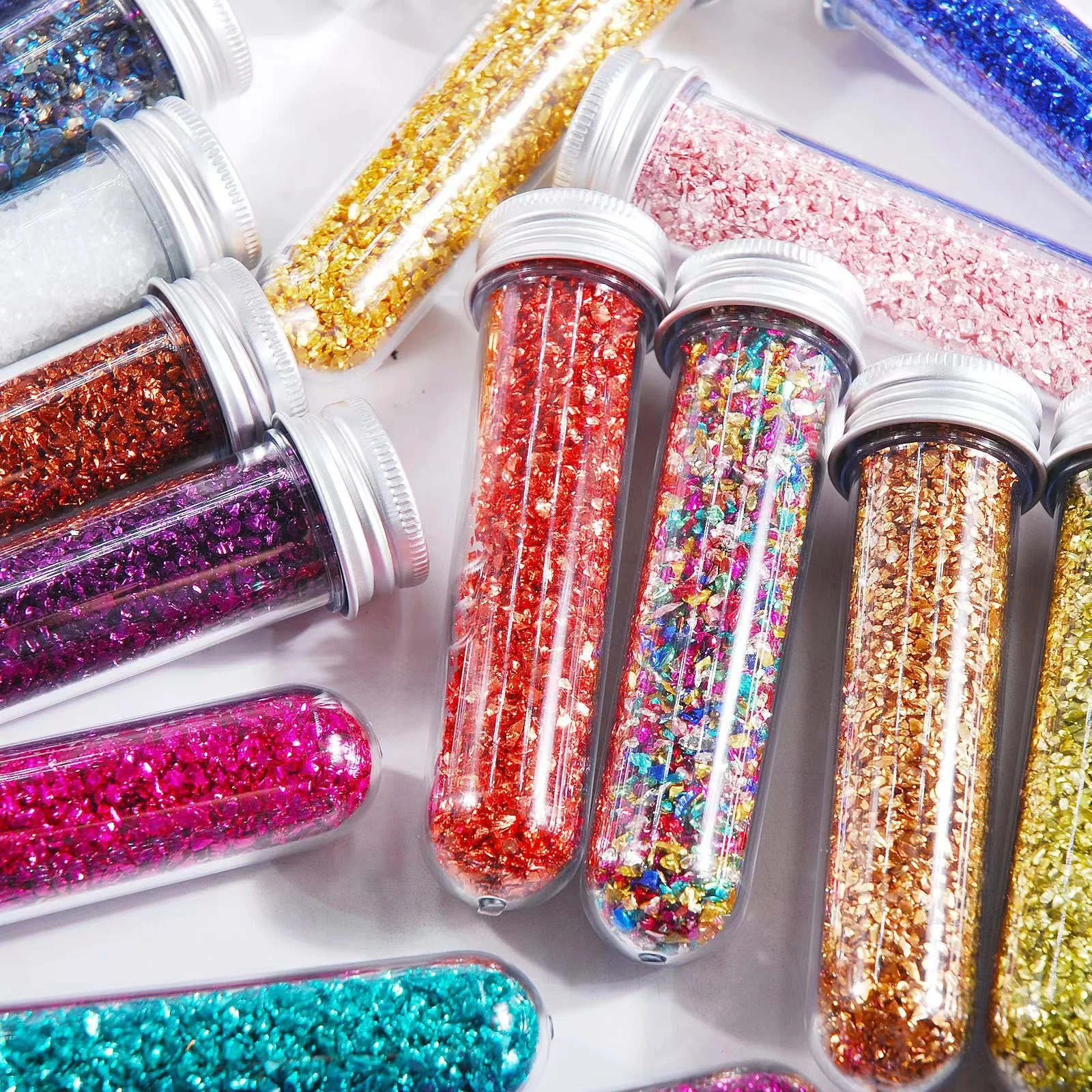 Wholesale Aura Crystal Glass Chip Plated Colorful Glass Stone Crystal Glass Shards For Nail Art