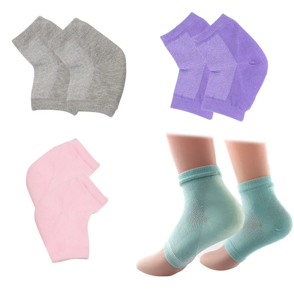 Moisturizing Silicone Gel Heel Socks for Dry Hard Cracked Skin Open Toe Recovery Socks Day Night Care