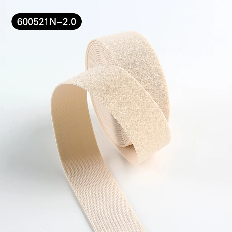 Wholesale solid color nylon flat elastic ribbon plush bra strap design elastic belt custom elastic band for underwear