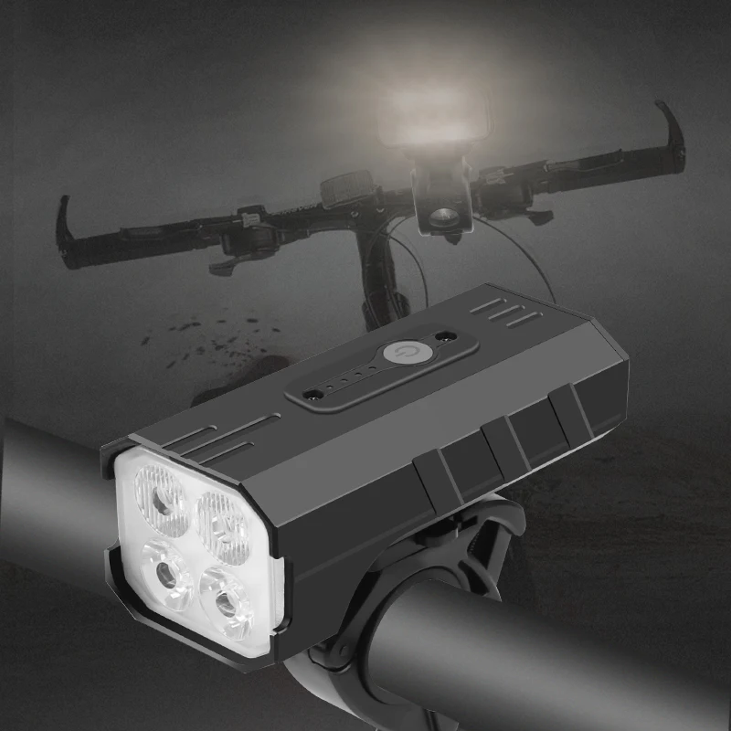 New 5200mAh Bike Light USB Rechargeable 3000 Lumens Bike Headlight 4T6 LED Super Bright Flashlight Front Lights and Back