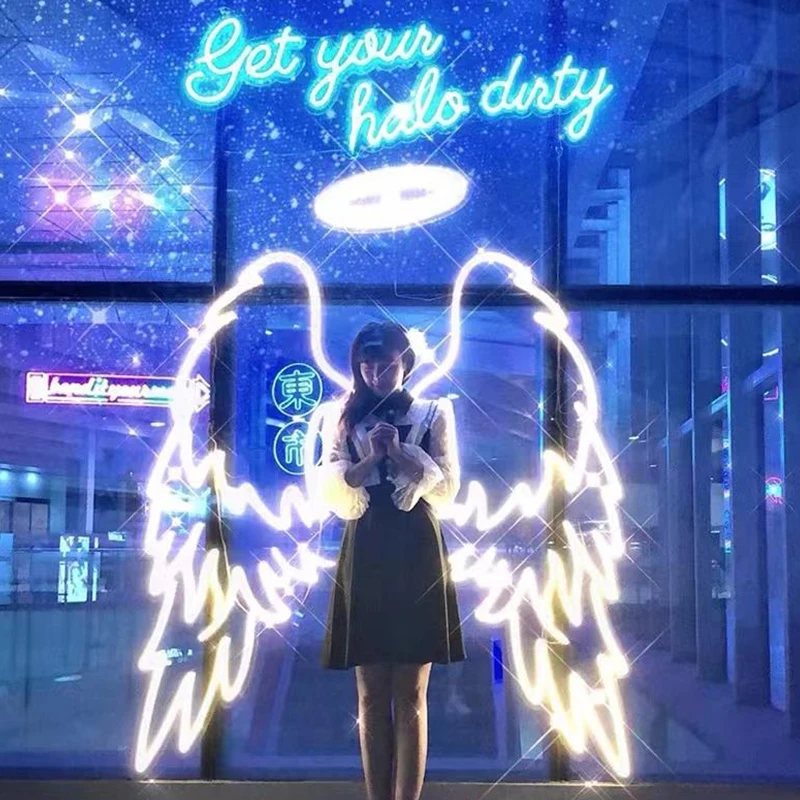 Led Flex Led Neon Sign  Angel Wings Neon Alcohol Bar Signs