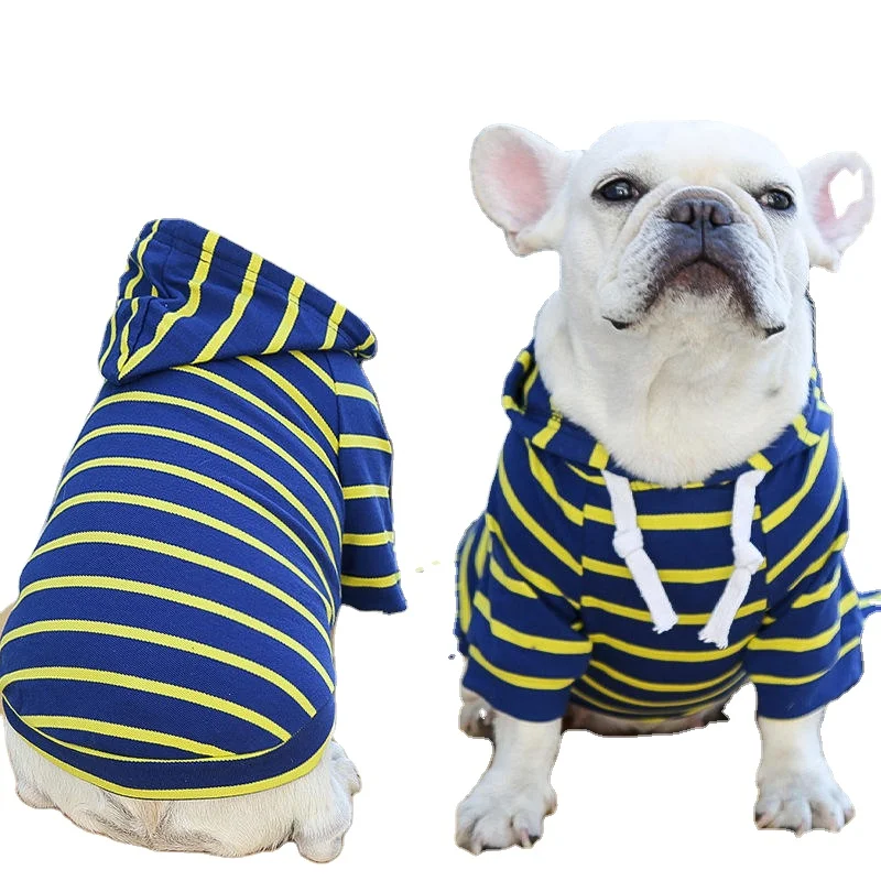 Good-looking casual style small dog summer clothes stripe pattern luxury dog clothes