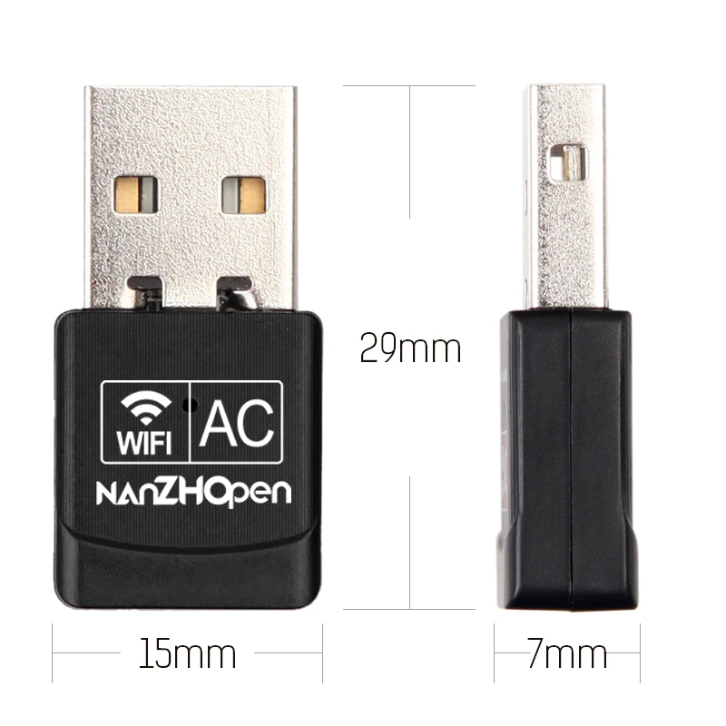 Customized Logo WiFi 802.11 11AC ZP-600M Wireless USB Dongle 2.4GHz 5.8GHz Wi-Fi USB2.0 600Mbps Adapter