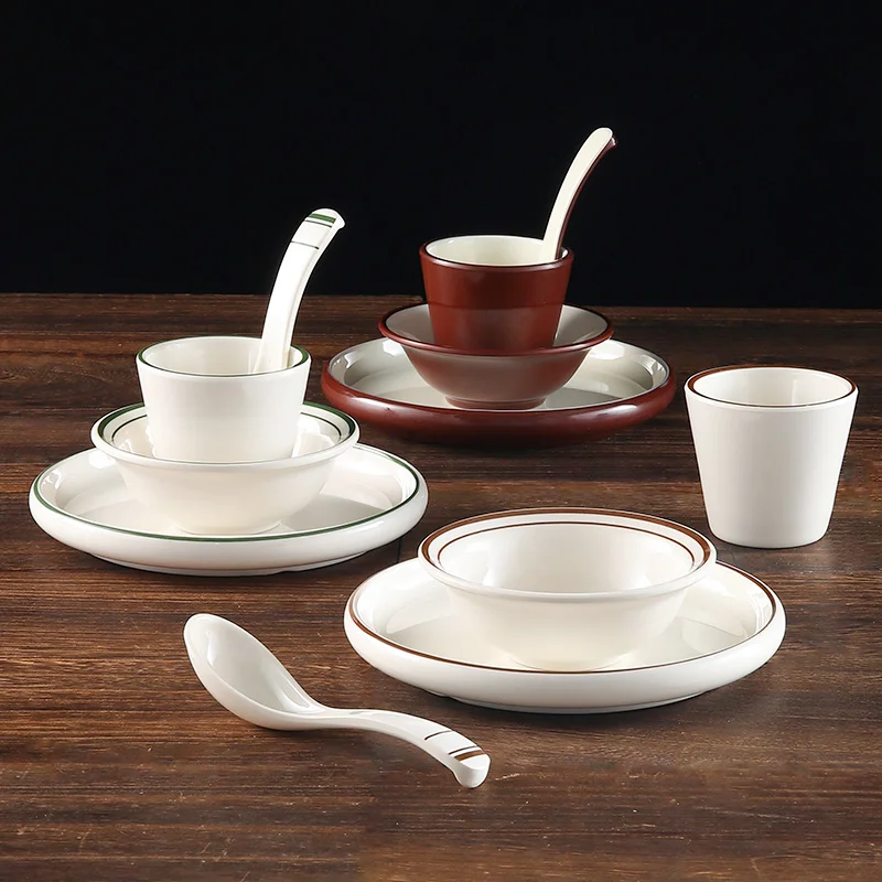 Wholesale plates sets dinnerware modern unbreakable full restaurant tableware set of dishes