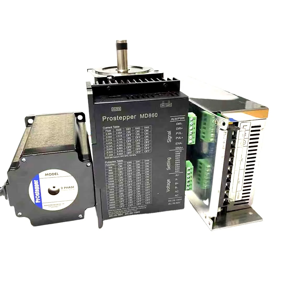 
China supply 2-phase 220V brake stepper motor CNC servo motor with driver cnc kit 4 axis nema 34 